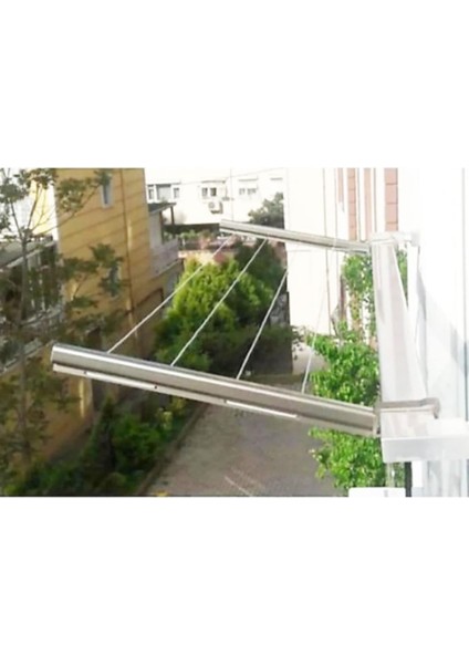 Küpeşte Kare Balkon Askısı Balkon Çamaşır Kurutma Askısı Alüminyum Küpeşte Askılığı Kurutmalık Parlak Gri Kare 6x2.5 cm