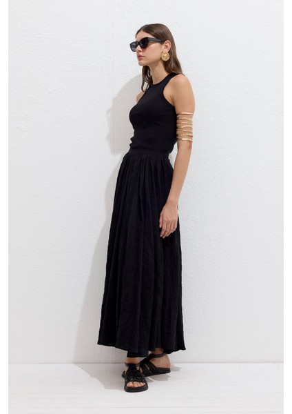 Crush Efekli Premıum Etek Siyah indirimleri