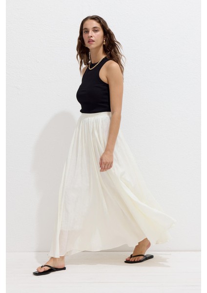 Crush Efekli Premıum Etek Ekru modelleri