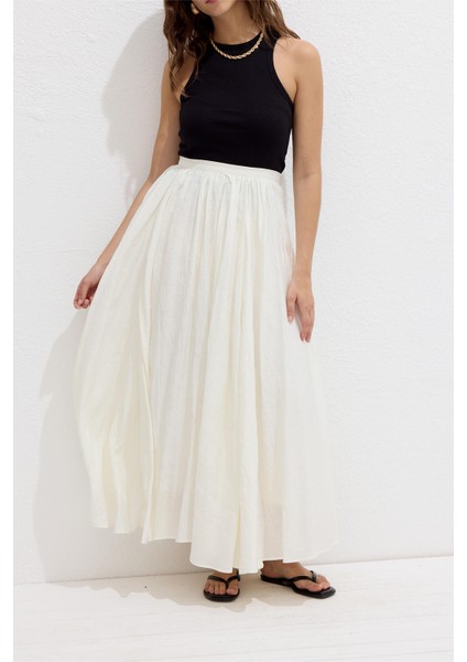 Crush Efekli Premıum Etek Ekru fırsatları