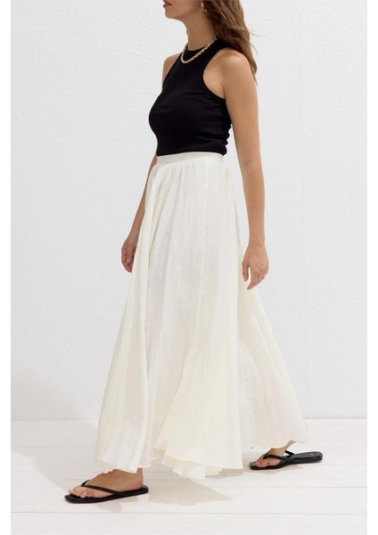 Crush Efekli Premıum Etek Ekru indirimleri