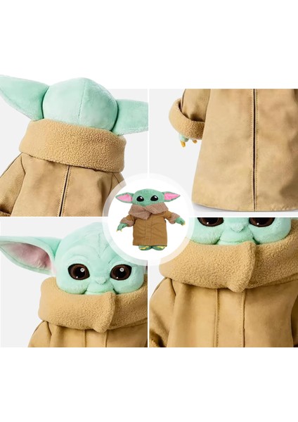 Ithal Kumaş Kürklü Star Wars The Mandalorian Baby Yoda Figür Peluş Oyuncak Uyku Oyun Arkadaşı 37 Cm.