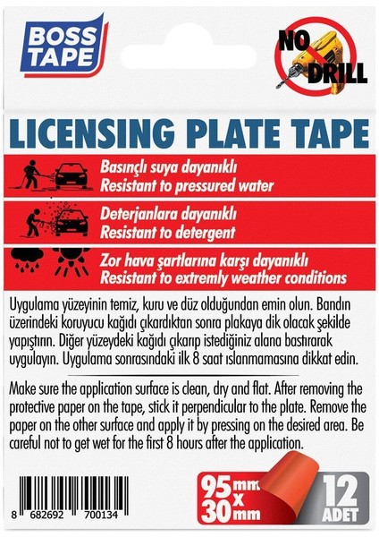 3m Plaka Yapıştırma Bandı Otomobil Motosiklet Kamyon Plaka Yapıştırma 12 Adet Bant modelleri