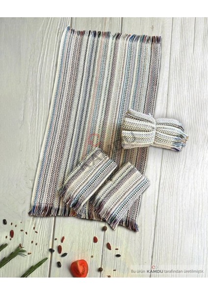 [ 9'lu ] Naturel Gökkuşağı Mutfak Kurulama Peçetesi, Sunum Havlusu ( 30X50CM )