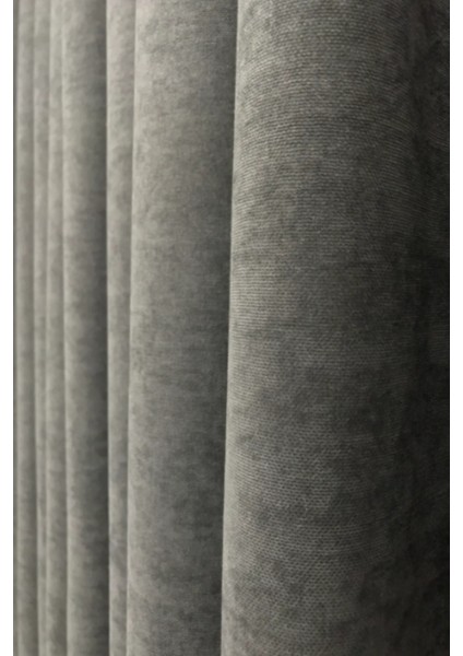 Ada Fon Perde Sık Pileli Antrasit Perde modelleri