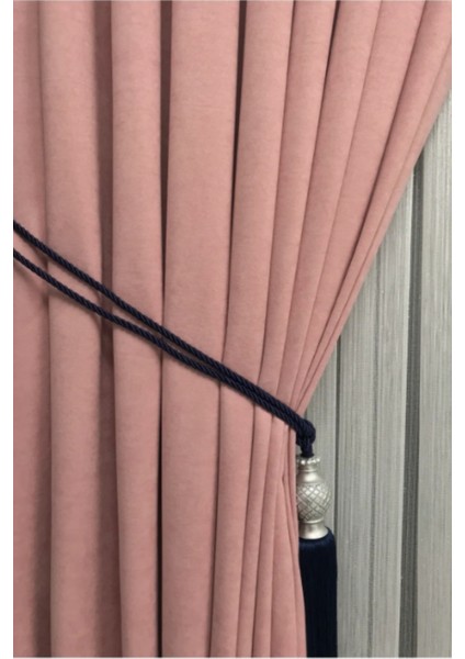 Ada Fon Perde Sık Pileli Pudra Rengi Perde
