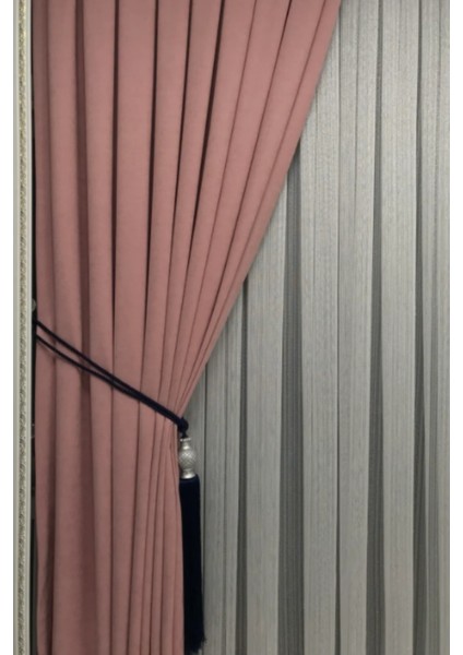 Ada Fon Perde Sık Pileli Pudra Rengi Perde fiyatları