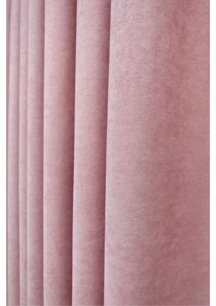 Ada Fon Perde Sık Pileli Pudra Rengi Perde modelleri