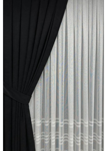 Ada Fon Perde Sık Pileli Siyah Perde fiyatları