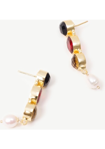 Doğal Taş Ve Cam İçerikli Uzun Küpe fiyatları