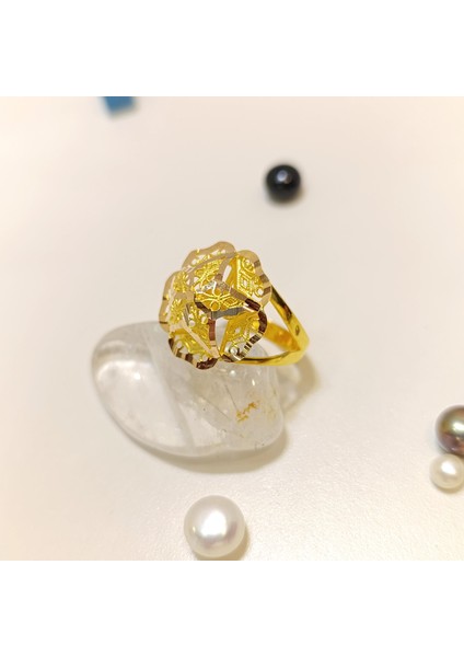 Extra Büyük Telkare Gül Yüzük 14 Ayar Altın Hd Videolu