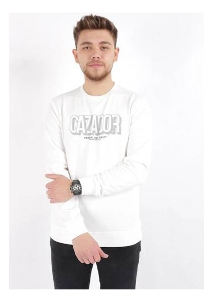 5066 Cazador Erkek Sweat Ekru