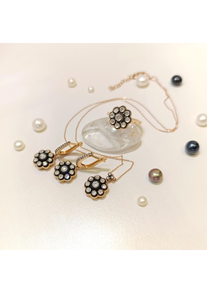 Gül Modeli Set Takım 14 Ayar Altın HD VİDEOLU