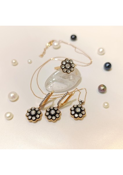 Gül Modeli Set Takım 14 Ayar Altın HD VİDEOLU