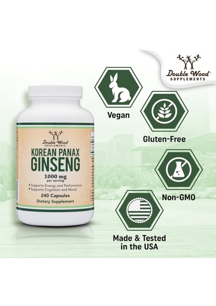 Ginseng Korean Red Extract 1000MG 240 Veg Capsul 3541 indirimleri