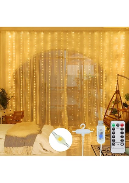 8 Ayrı Moda Sahip 3MX3M LED Kumandalı Perde LED 300CM*300CMPERI LED (Sıcak Beyaz) fiyatları