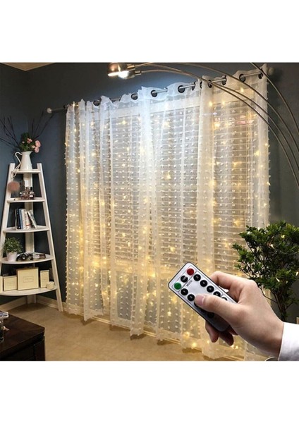 8 Ayrı Moda Sahip 3MX3M LED Kumandalı Perde LED 300CM*300CMPERI LED (Sıcak Beyaz) modelleri