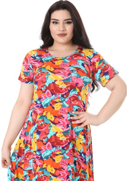 Butik Sarı Gül Desen Asimetrik Kısa Kollu Elbise fiyatları