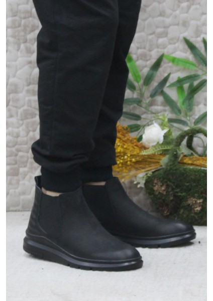 240002 Siyah Nubuk Deri Erkek Chelsea Bot