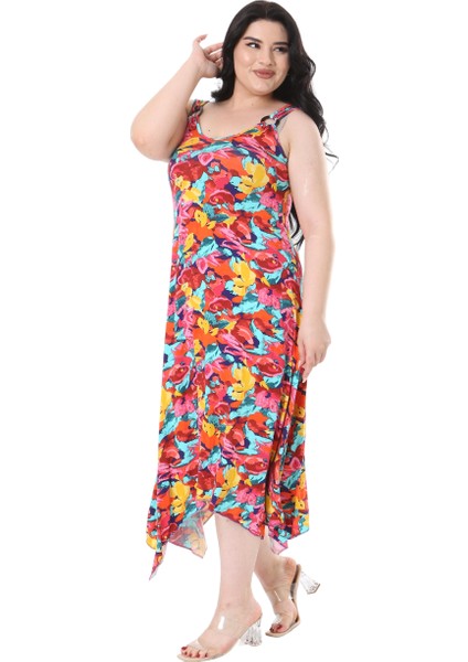 Butik Sarı Gül Desenli Askılı V Yaka Elbise fırsatları