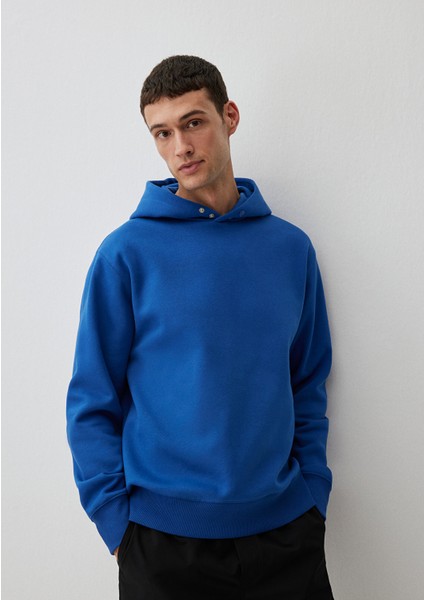 Kapüşonlu Mavi Basic SWEATSHIRT0S10190-70894