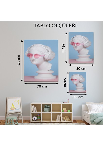 Pembe Gözlüklü Heykel TABLOSU-TBL1514