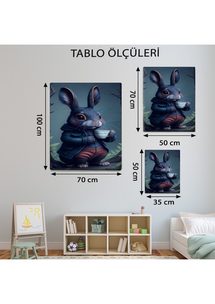 Hayvan Temalı Garip Tavşan Tablo TBL458