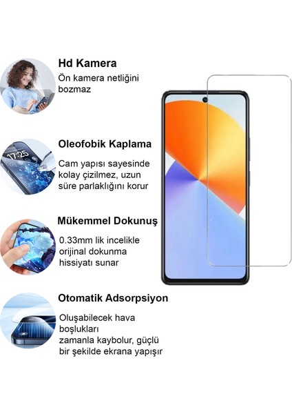 Infinix Note 30 Kırılmaz Cam Şeffaf 0.3mm Kılıf Dostu Temperli Ekran Koruyucu fiyatları