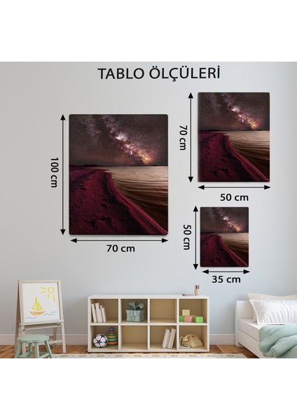 Modern Temalı Kızıl Gece ve Gökyüzü Tablo TBL98 modelleri