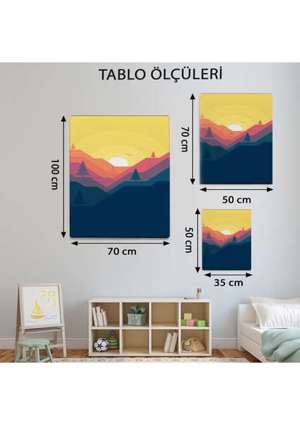 Illüstrasyon Temalı Bohem Dağlık Tablo TBL155