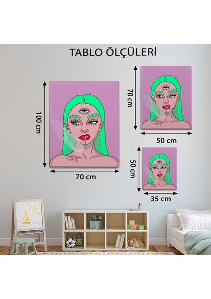 Pop Art Temalı Deccal Kız Tablo TBL792