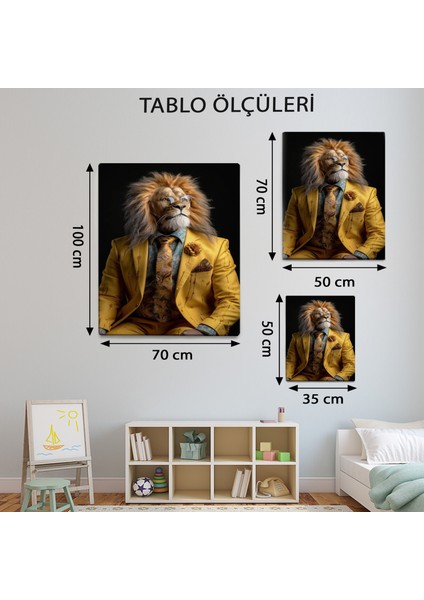 Hayvan Temalı Profesör Aslan Tablo TBL856