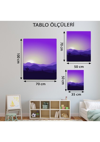 Illüstrasyon Temalı Mor Manzara Tablo TBL112