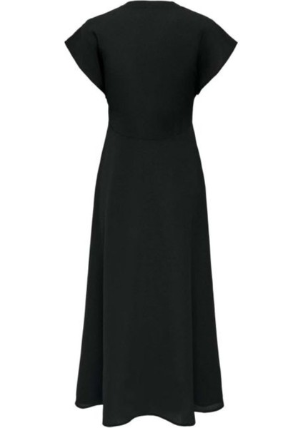 V Yaka Düz Siyah Uzun Kadın Elbise Onlnova Lıfe Vıs Mollıe Long Dress fiyatları