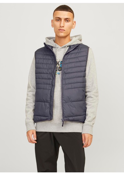 Jack & Jones Gri Erkek Yelek 12256987_JJESTATE Packable Bw Colla