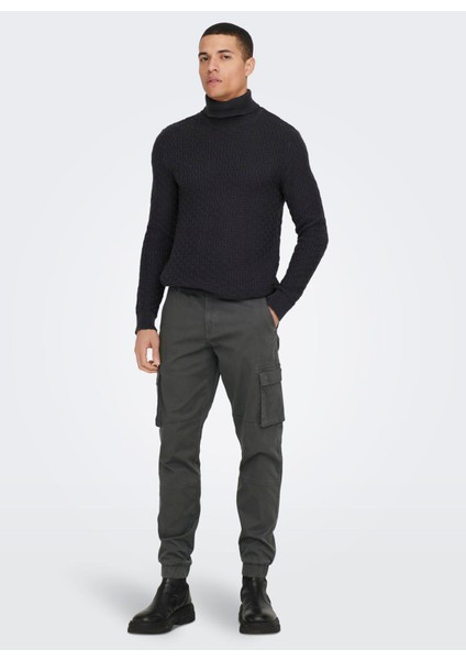 Lastikli Paça Antrasit Erkek Kargo Pantolon Onscam Stage Cargo Cuff Lıfe 6687 N modelleri