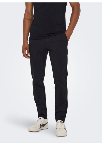 Normal Bel Dar Paça Siyah Erkek Pantolon Onsmark Pant Strıpe Gw 3727 Noos modelleri