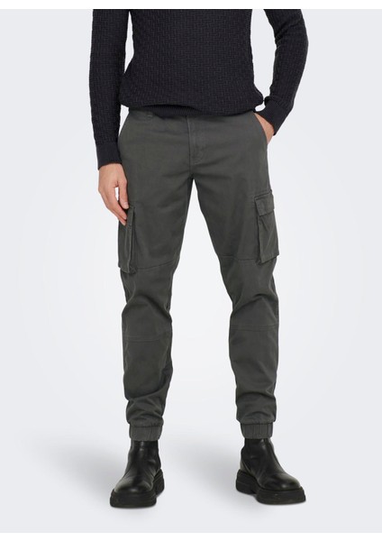 Lastikli Paça Antrasit Erkek Kargo Pantolon Onscam Stage Cargo Cuff Lıfe 6687 N