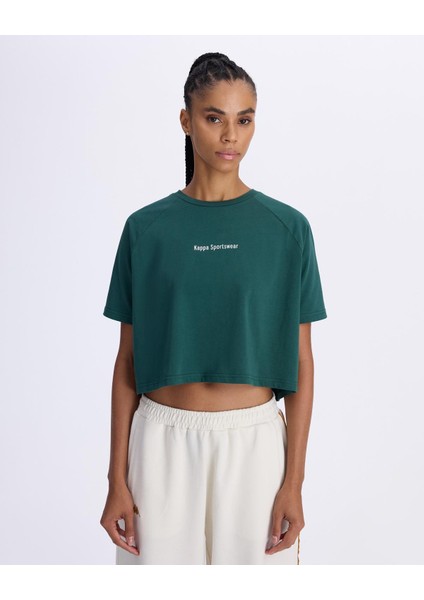 Authentic Angelou Kadın Petrol Yeşili Comfort Fit T-Shirt