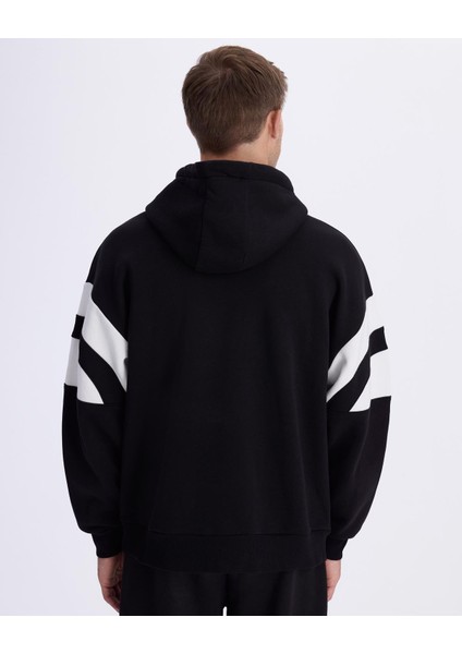 Authentic Benedict Hoodie Erkek Siyah-Beyaz Oversize Fit Hoodie fırsatları