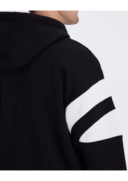 Authentic Benedict Hoodie Erkek Siyah-Beyaz Oversize Fit Hoodie indirimleri