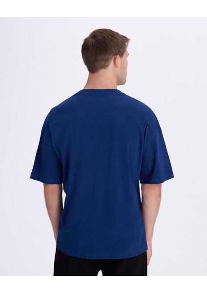 Authentic Berlo Erkek Mavi Oversize Fit T-Shirt modelleri