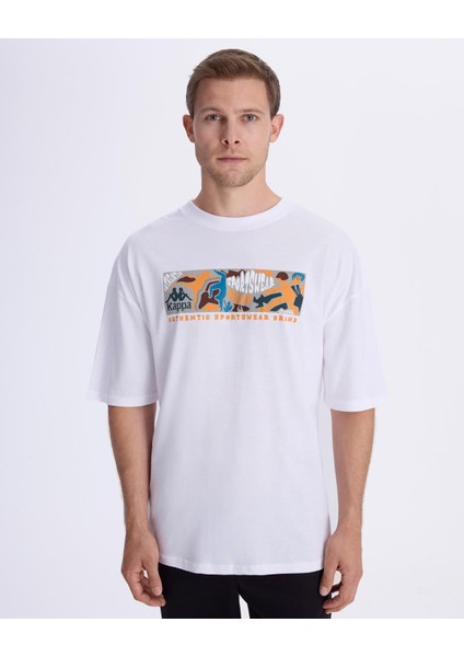 Authentic Berlo Erkek Beyaz Oversize Fit T-Shirt