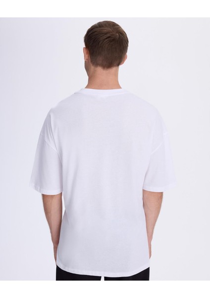 Authentic Berlo Erkek Beyaz Oversize Fit T-Shirt modelleri