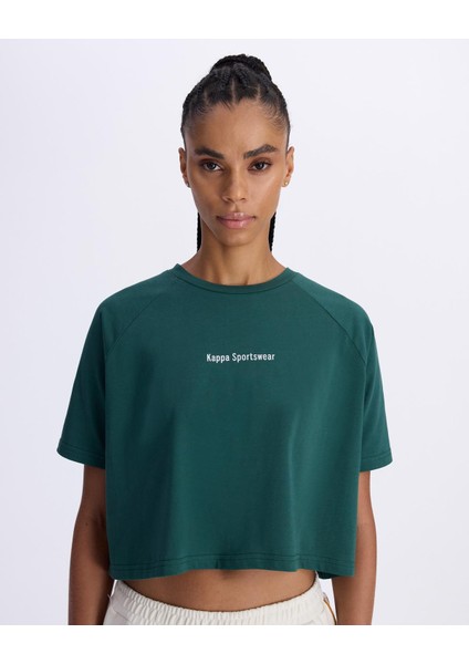 Authentic Angelou Kadın Petrol Yeşili Comfort Fit T-Shirt fiyatları