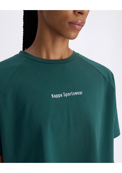 Authentic Angelou Kadın Petrol Yeşili Comfort Fit T-Shirt modelleri