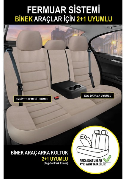 Jaguar X-Type (X400) 2.5 I V6 24V (196 Hp) 2002 Uyumlu Zebra Serisi Bej-Siyah Tam Set Takım Oto Kılıf