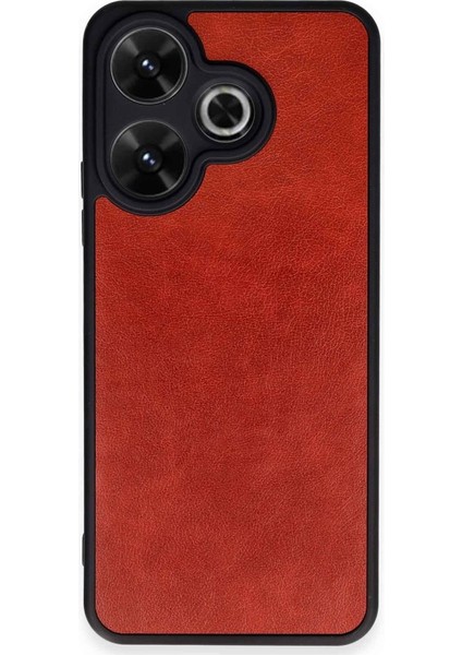 M.tk moveteck Xiaomi Redmi 13 4g Kılıf Kamera Korumalı Deri Görünümlü Leather Desenli Yumuşak Mat Silikon Kapak