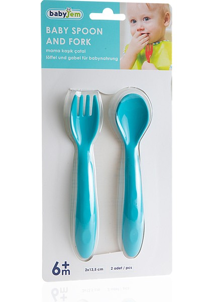 Babyjem Mama Kaşık Çatal Takımı Mavi