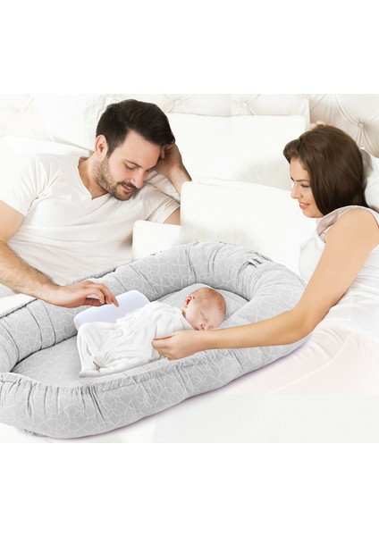 Babyjem Anne & Baba Yanı Yatağı Gri Yaprak fırsatları